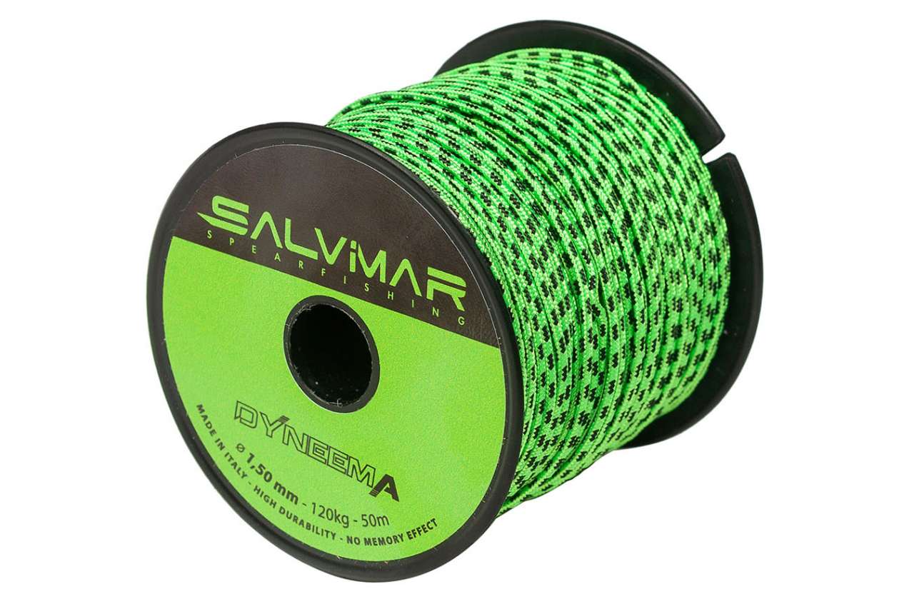Линь Salvimar DYNEEMA Зеленый ø1,5mm  120kg 50m