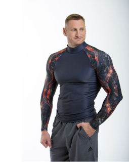 картинка Футболка лайкра MAKO длинный рукав темно-серый/мультиколор Black Edition от магазина DivingWolf