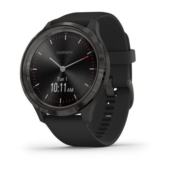 Garmin VIVOMOVE 3 черные с черным силиконовым ремешком