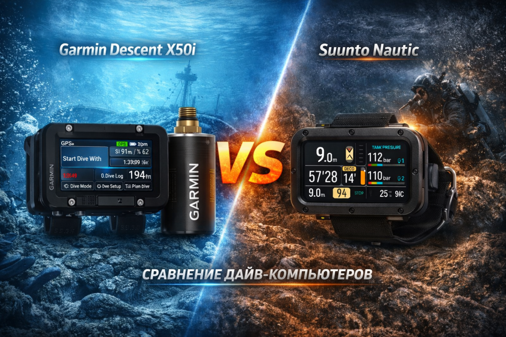 Анонс: garmin descent x50i vs suunto nautic — подробное сравнение дайв-компьютеров