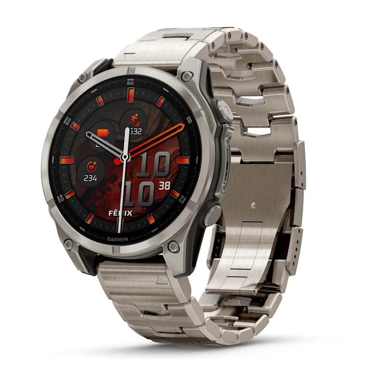 Garmin Fenix 8, 47 мм, AMOLED, Sapphire bare Titanium, graphite титановый браслет