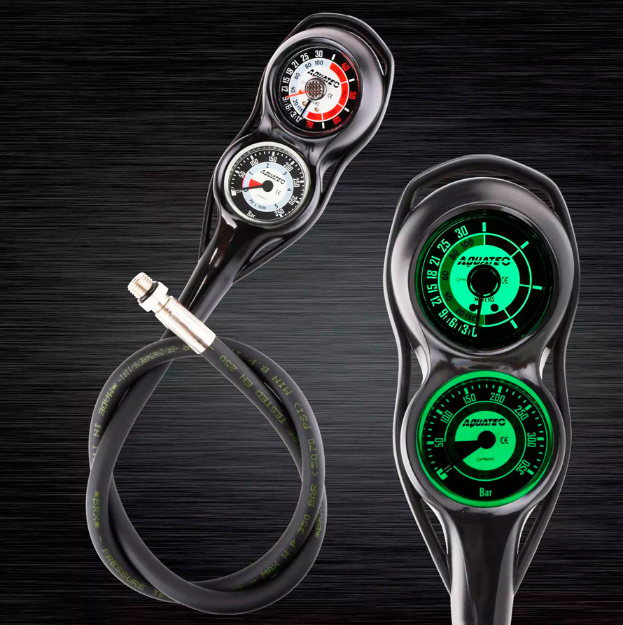 картинка Консоль Compact трехприборная (манометр, глубиномер, компас) от магазина DivingWolf