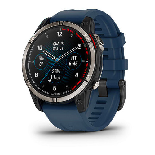 Garmin QUATIX 7 PRO AMOLED, сапфировое стекло, титановый, темно-синий ремешок