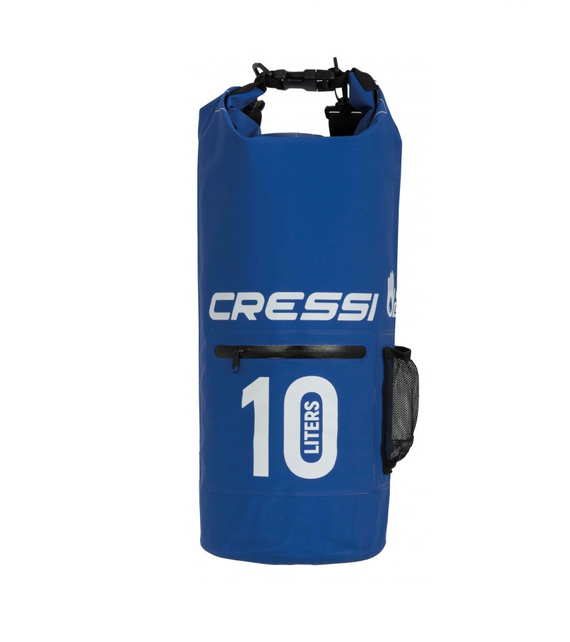 Гермомешок CRESSI с карманом на молнии, DRY BAG, синий 10 литров