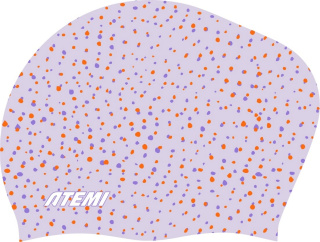 картинка Шапочка для плавания Atemi long hair cap Point violet flower, силикон, принт от магазина DivingWolf