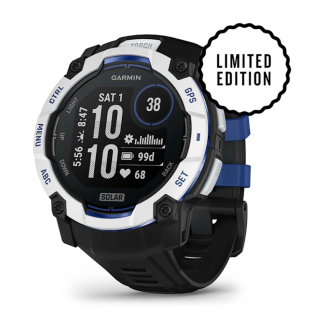 картинка Часы Garmin INSTINCT 3  50 mm, Solar, Whitestone with Black/Bolt Blue Band от магазина DivingWolf