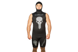 картинка Майка EPSEALON SKULL BLACK 2.5 мм, шлем/без рукавов от магазина DivingWolf