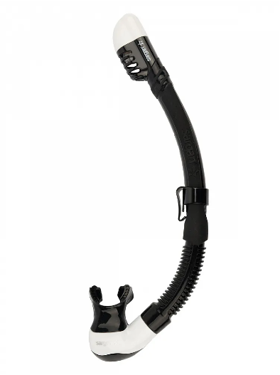 картинка Трубка Sargan "МАКСИМА" сухая 2 клапана, черный силикон от магазина DivingWolf