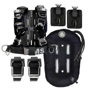 картинка Компенсатор OMS Comfort Harness III Black со спинкой из нержавеющей стали и крылом 32 Lb от магазина DivingWolf