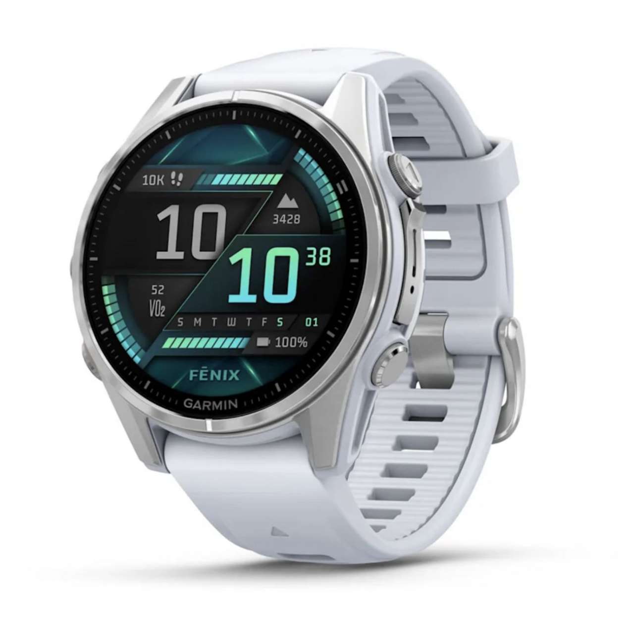 Garmin FENIX 8, 43 мм, AMOLED, Silver with White Stone силиконовый ремешок