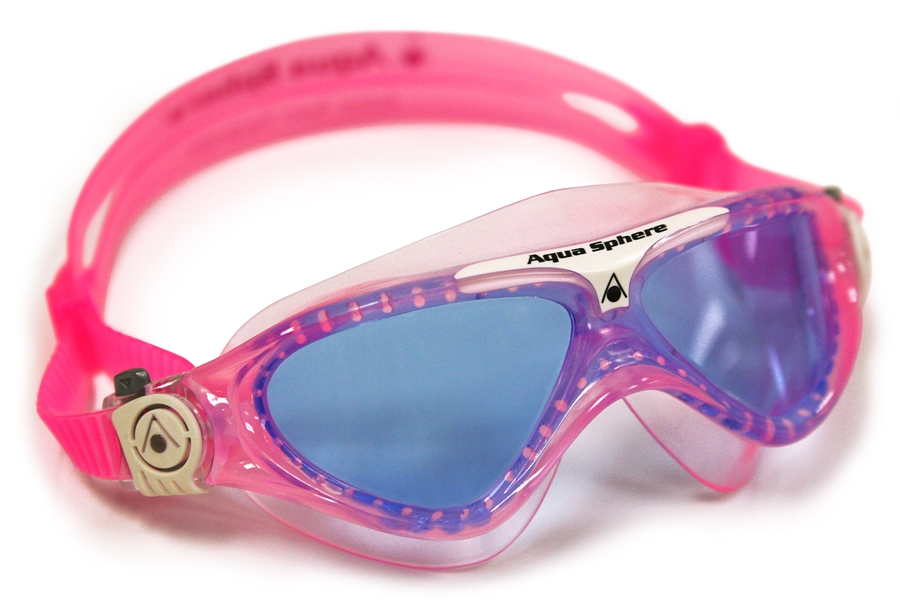 картинка Очки для плавания Aqua Sphere Vista Junior (пр.сил., голубые линзы) Pink/White от магазина DivingWolf