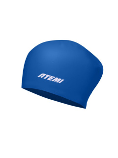 картинка Шапочка для плавания Atemi long hair cap Strong blue, силикон, синий от магазина DivingWolf