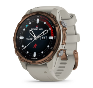 картинка Компьютер для дайвинга Garmin Descent Mk3i 43 мм, титановый, бронзовый безель PVD, серый силиконовый ремешок от магазина DivingWolf