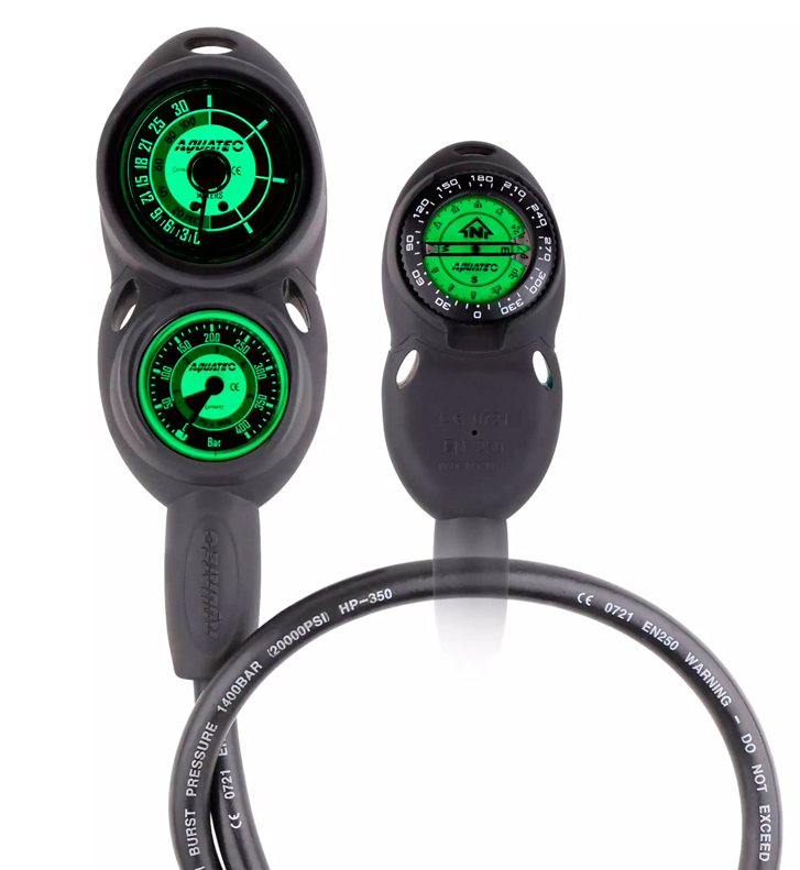 картинка Консоль Compact трехприборная (манометр, глубиномер, компас) от магазина DivingWolf