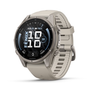 картинка Часы Garmin Fenix 9 - 43 мм, титановый, туманно-серый силиконовый ремешок от магазина DivingWolf