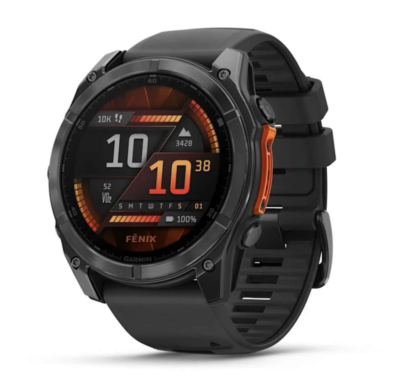 Garmin Fenix 8, 51 мм, AMOLED, Slate Gray with black силиконовый ремешок