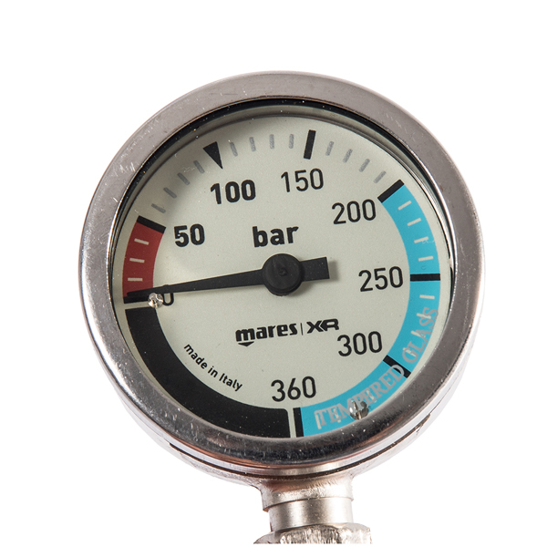 картинка Манометр Mares XR диаметр 52 мм со шлангом Miflex 15 см от магазина DivingWolf