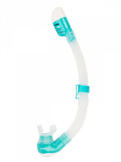 картинка Трубка Sargan "МАКСИМА" сухая 2 клапана, прозрачный силикон от магазина DivingWolf