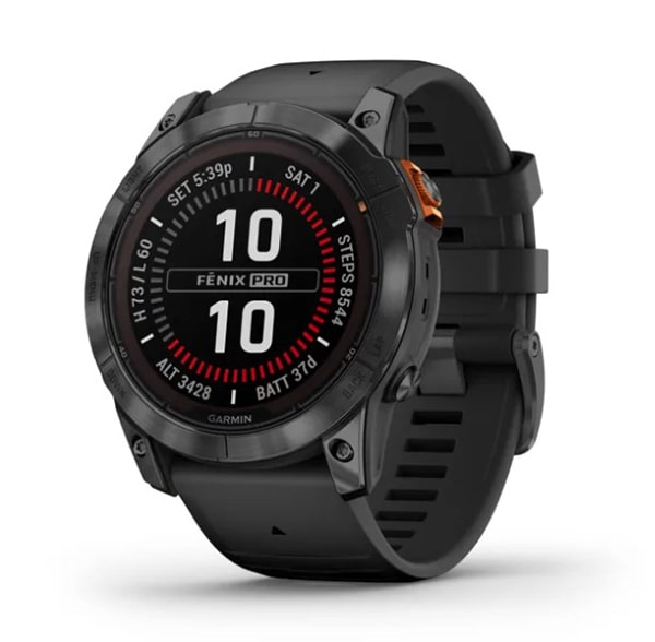 Garmin FENIX  7X Pro Solar Edition серый корпус и черным ремешком