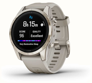 картинка Часы Garmin EPIX Pro (Gen 2) Sapphire Edition 42 мм, золотистый корпус со светло-песочным ремешком от магазина DivingWolf