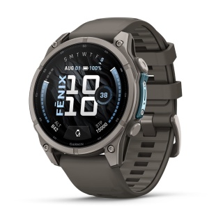 картинка Часы Garmin Fenix 9 - 47 мм, титановый, пепельно-серый силиконовый ремешок от магазина DivingWolf