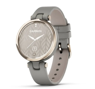 картинка Часы Garmin LILY Classic Edition Кремово-золотой безель с серым корпусом Braloba и итальянским кожаным ремешком от магазина DivingWolf