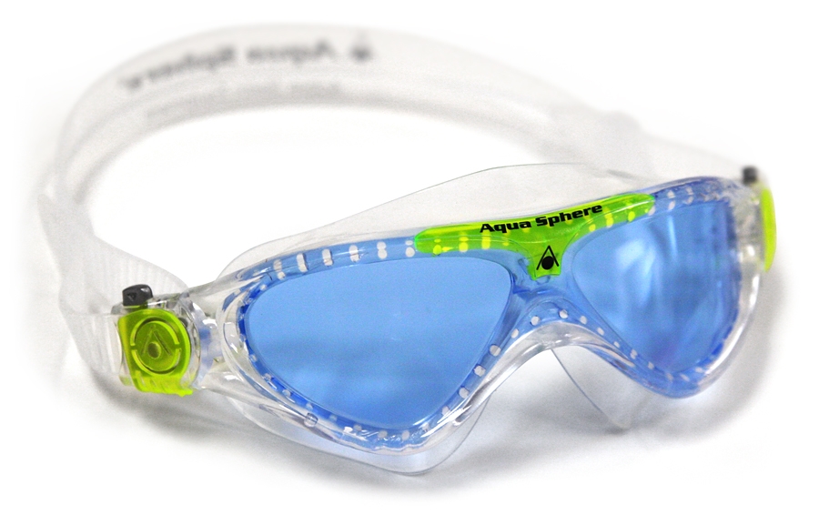 Очки для плавания Aqua Sphere VISTA JUNIOR Clear/Lime (прозрачный силикон, голубые линзы)