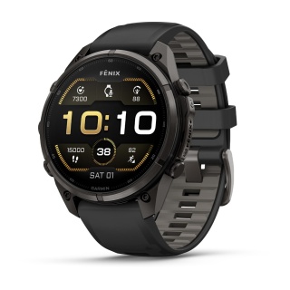 картинка Часы Garmin Fenix 9 Pro - 47 мм, титановый, угольно-серый DLC, черно-серый силиконовый ремешок от магазина DivingWolf