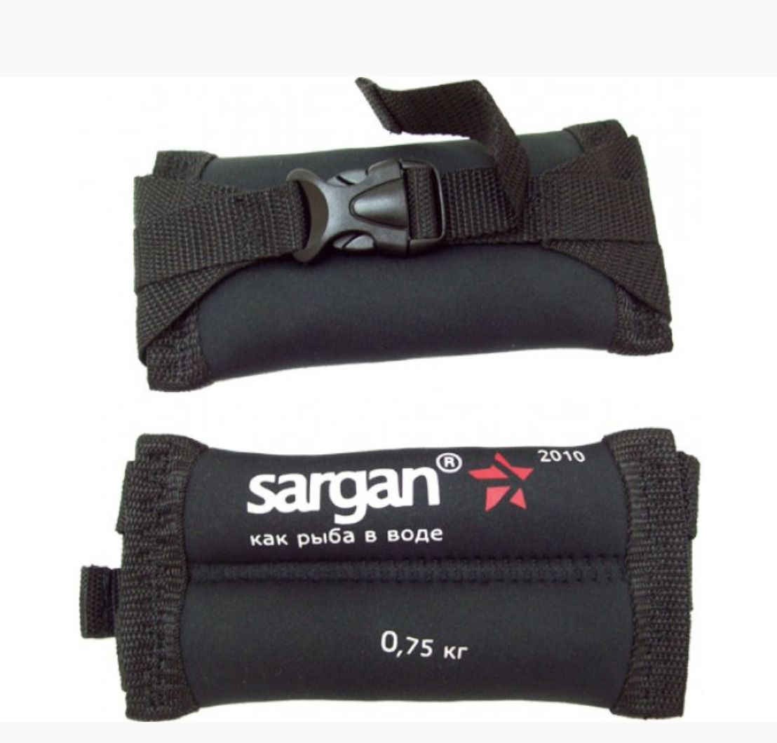 Груза ножные мягкие Sargan Донгуз 750 0,75 кг, 2мм, неопрен-нейлон черный, баласт-Pb.