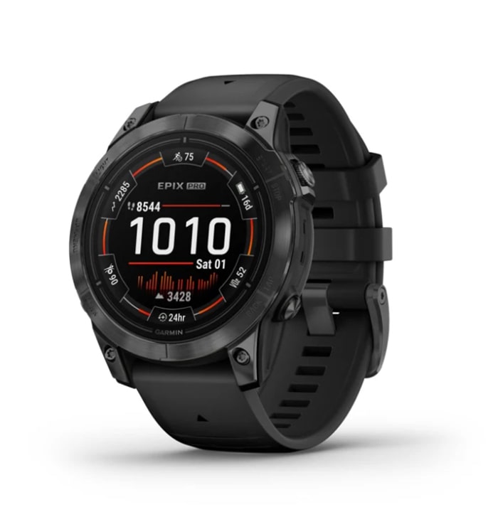 Garmin EPIX Pro (Gen 2) Standard Edition титановый угольно-серый, DLC, черный силиконовый ремешок