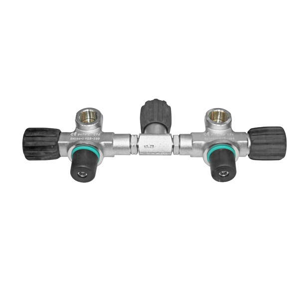 картинка Манифолд 140мм (5-7л) с изолятором радиальный в комплекте с вентилями 230bar O2 очищенный BTS от магазина DivingWolf