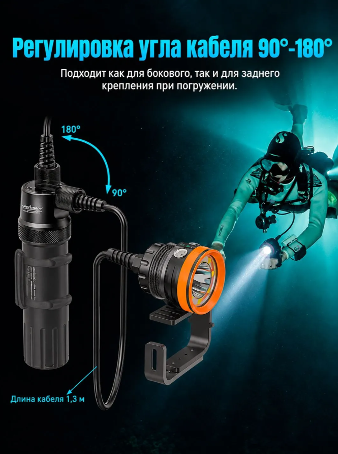 картинка Подводный канистровый фонарь OrcaTorch FlexDive Canister от магазина DivingWolf