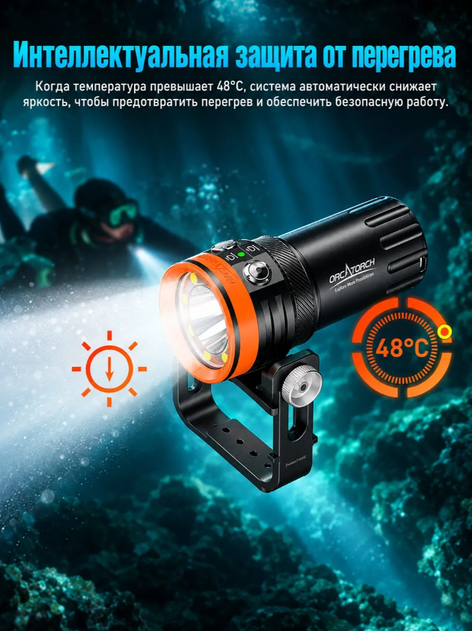 картинка Подводный канистровый фонарь OrcaTorch FlexDive Handheld от магазина DivingWolf
