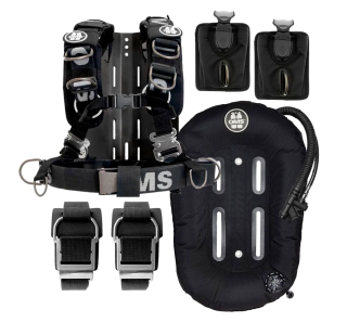 картинка Компенсатор OMS Comfort Harness III Black с алюминиевой спинкой и крылом 32 Lb от магазина DivingWolf