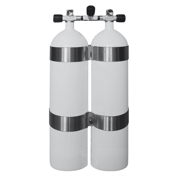 картинка Спарка для сжатого воздуха 15л+15л, BTS DIR, изолятор  плоское дно, 230bar, d204мм, белый от магазина DivingWolf