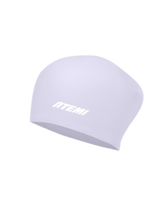 картинка Шапочка для плавания Atemi long hair cap Violet flower, силикон, сиреневый от магазина DivingWolf