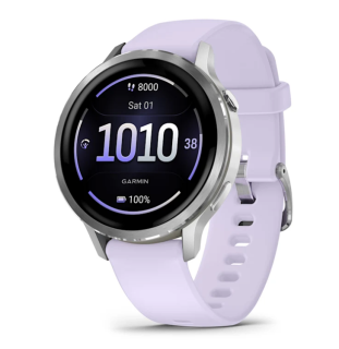 картинка Часы Garmin VENU 4  41 mm, Silver with Periwinkle Silicone Band от магазина DivingWolf