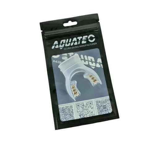 картинка Анатомический загубник Aquatec (серый, прозрачный силикон) от магазина DivingWolf