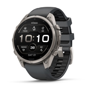 картинка Часы Garmin Fenix 9 Pro - 47 мм, титановый, черный силиконовый ремешок от магазина DivingWolf