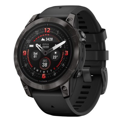 Garmin EPIX Pro (Gen 2) Sapphire Edition 47 мм, титановый, угольно-серый DLC, черный ремешок