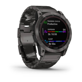 картинка Часы Garmin FENIX 7X Sapphire Solar титановый угольно-серый DLC с угольно-серым титановым DLC браслетом от магазина DivingWolf
