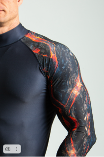 картинка Футболка лайкра MAKO длинный рукав темно-серый/мультиколор Black Edition от магазина DivingWolf