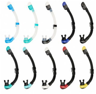 картинка Трубка Sargan "МАКСИМА" сухая 2 клапана, черный силикон от магазина DivingWolf