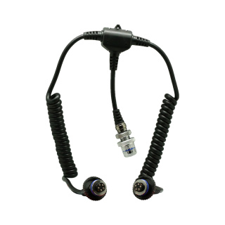 картинка Cable Double Sync Cord 5 pin Nikonos синхрокабель 5 пиновый для подключения двух вспышек от магазина DivingWolf