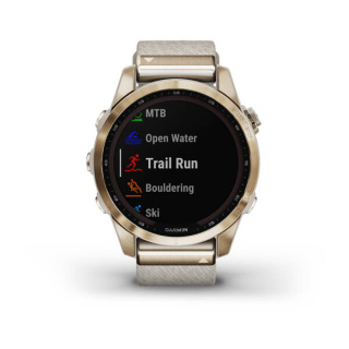 картинка Часы Garmin FENIX 7S Sapphire Solar титановый кремовый с нейлоновым ремешком от магазина DivingWolf