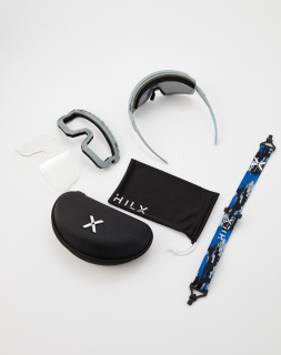 картинка Спортивные очки HILX Samurai / Matt Solid Grey / Black Mirror Polarized Lens + Clear Lens от магазина DivingWolf