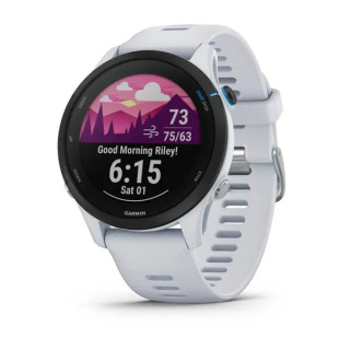 картинка Часы Garmin FORERUNNER 255 Music с белым ремешком от магазина DivingWolf