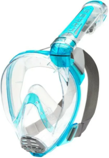 Маска полнолицевая Cressi Duke прозрачный силикон/аквамарин рамка р. M-L
