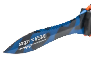 картинка Нож "Сталкер стропорез Z1" синий камуфляж от магазина DivingWolf