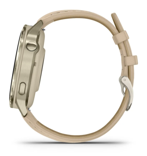 картинка Часы Garmin VENU 4  41 мм, Lunar Gold with Bоne Silicone Band, Light Sand Leather Band от магазина DivingWolf